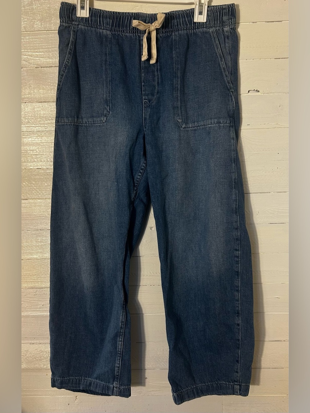 GAP women’s Jeans, Relaxed, drawstring/elastic waist, size medium. Worn once.
